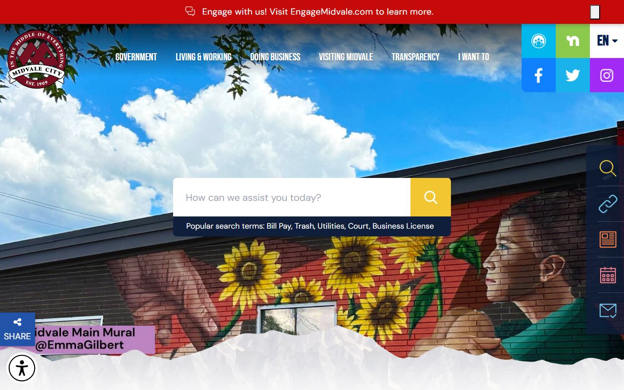 Midvale city government website for marriage license records