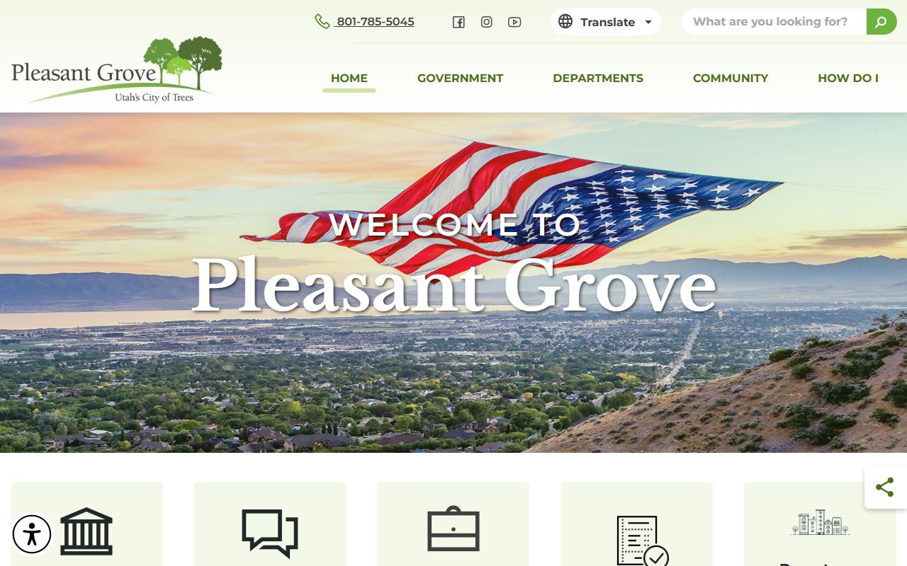 Pleasant Grove city government website for marriage license research