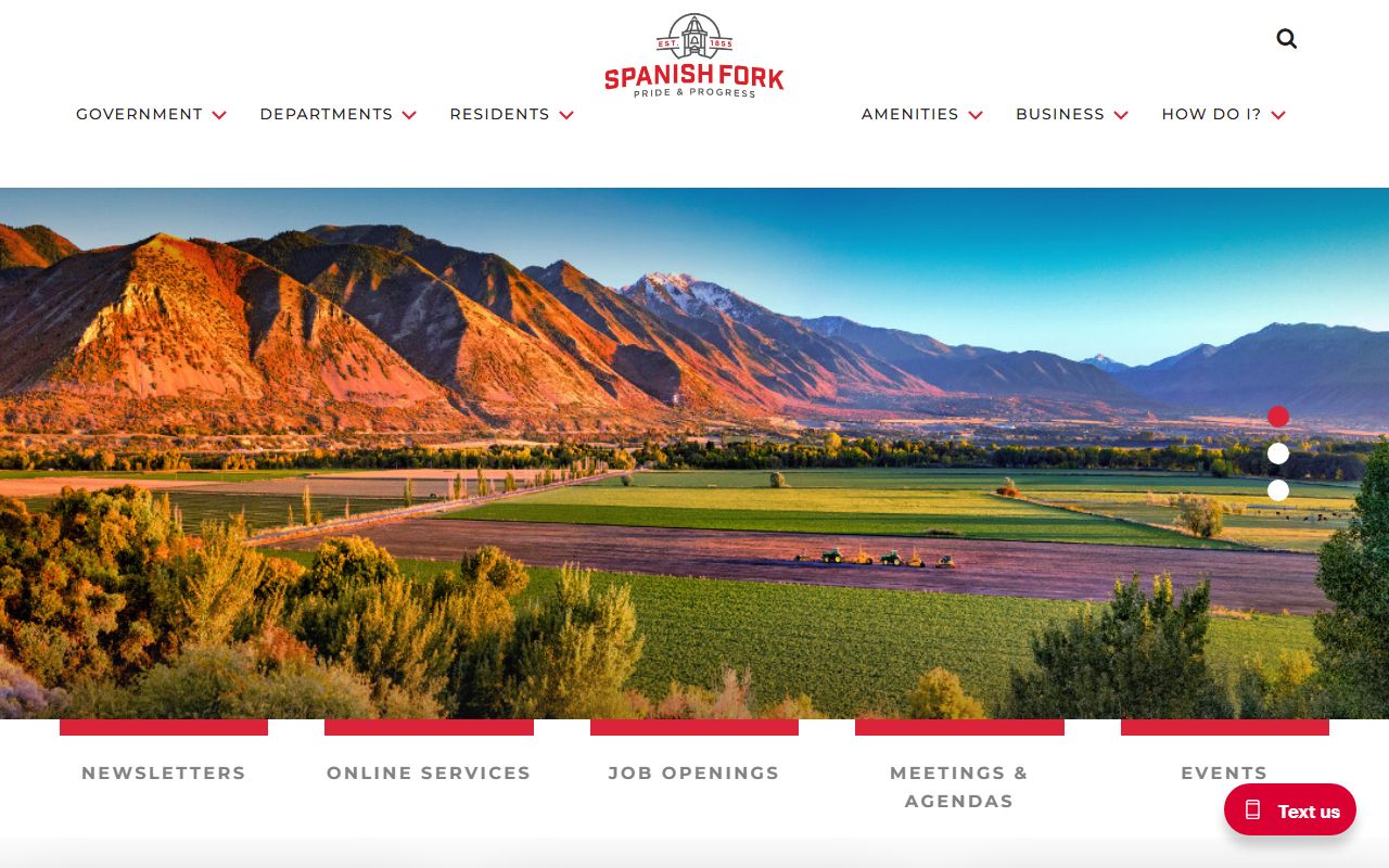 Spanish Fork city government page used for marriage license research