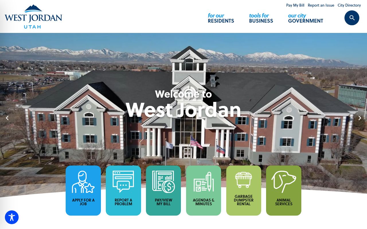 West Jordan city government website for Marriage License records