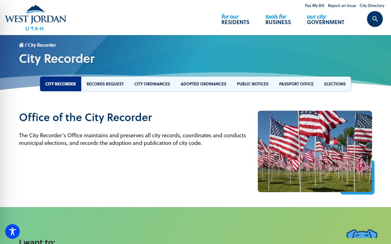 West Jordan City Recorder page for Marriage License records