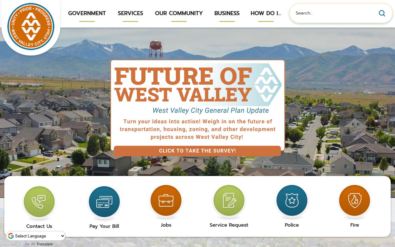 West Valley City government website for Marriage License records
