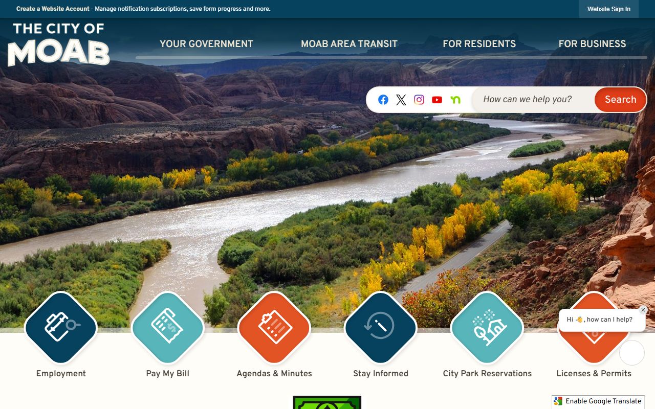 Moab city website for Grand County marriage license records