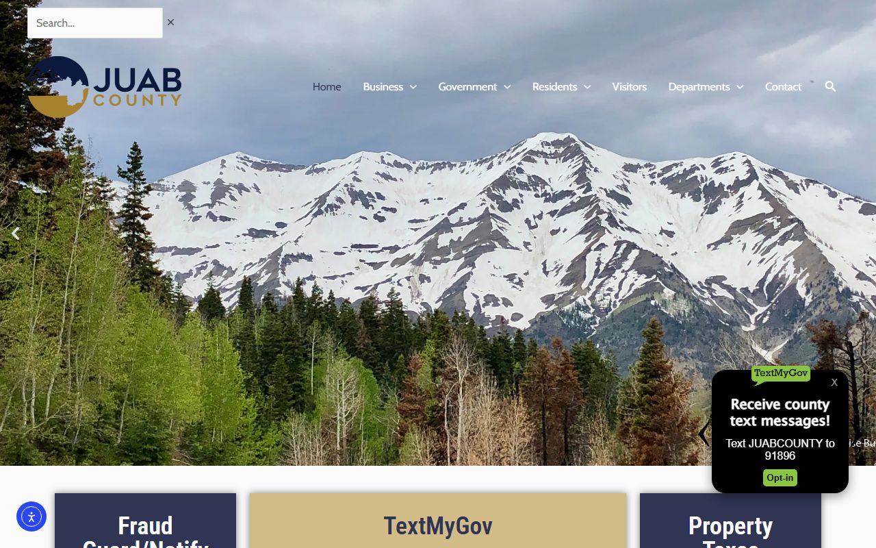 Juab County homepage for Marriage License records