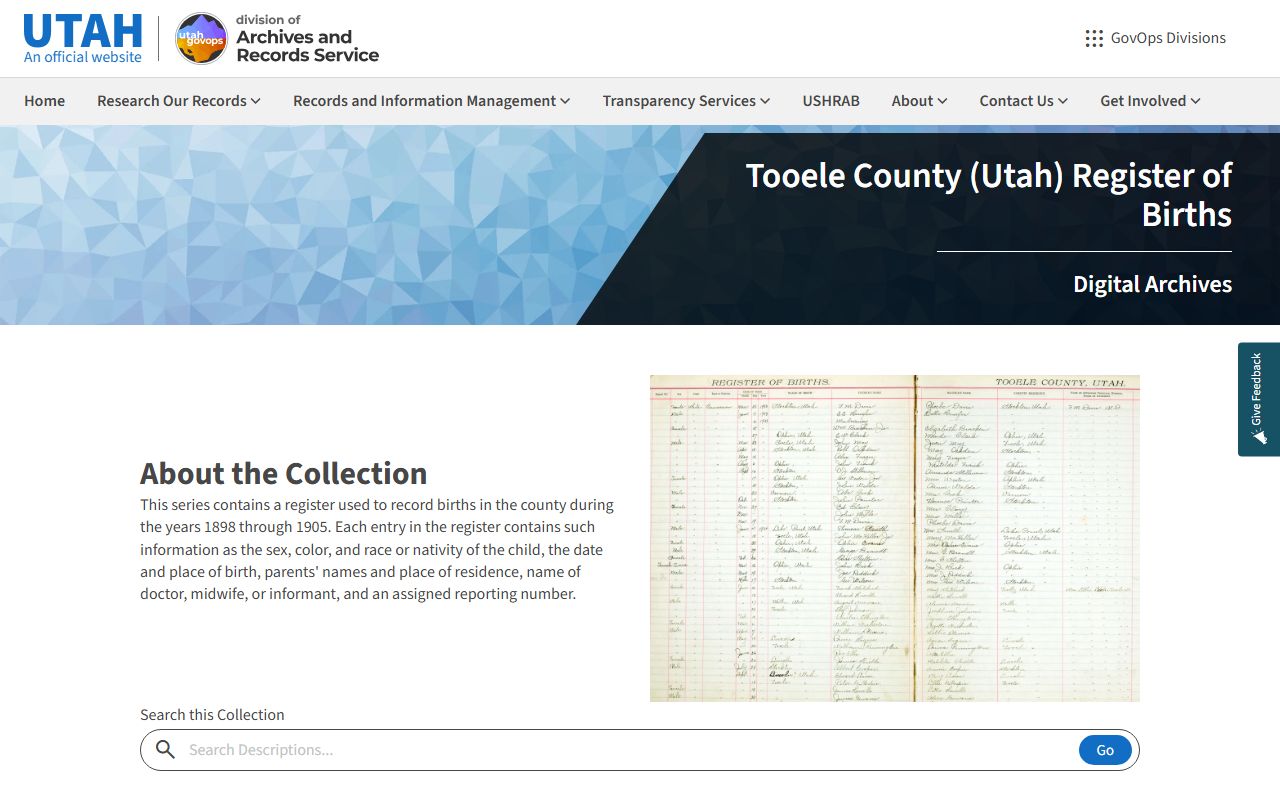 Utah State Archives Tooele County guide for Marriage License research