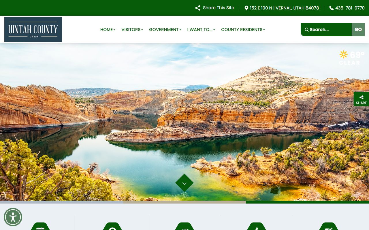 Uintah County homepage for marriage license records