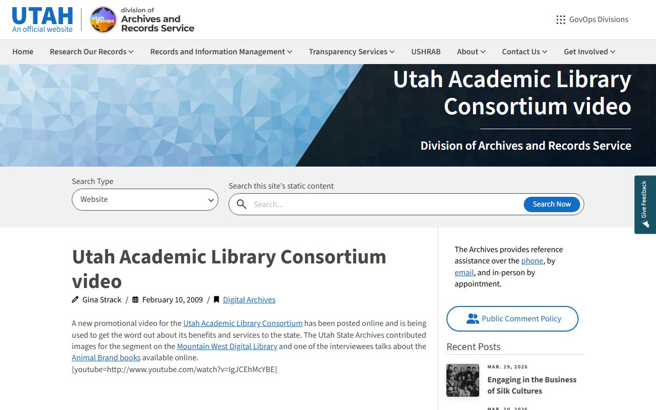 Utah State Archives collection for Utah County marriage records