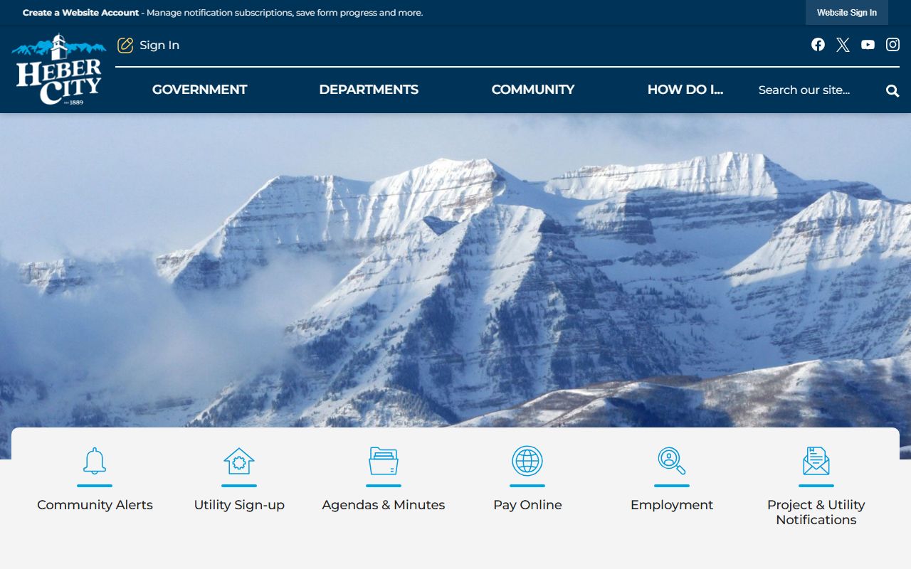 Heber City website for Wasatch County marriage license records